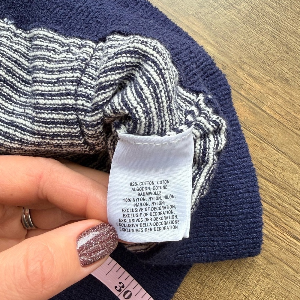 Moth Anthropologie Navy White Stripe Margate Mock Neck Pocket Tunic NWT Large - Picture 7 of 7